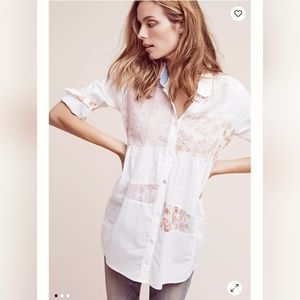 Anthropologie maeve Mavis Patchwork button down top